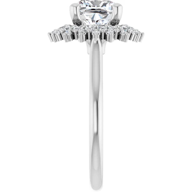 14K White Gold 1.90 CTW Cushion Double Halo Lab Grown Diamond Engagement Ring
