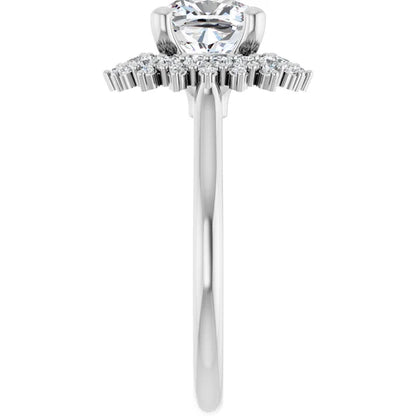 14K White Gold 1.90 CTW Cushion Double Halo Lab Grown Diamond Engagement Ring