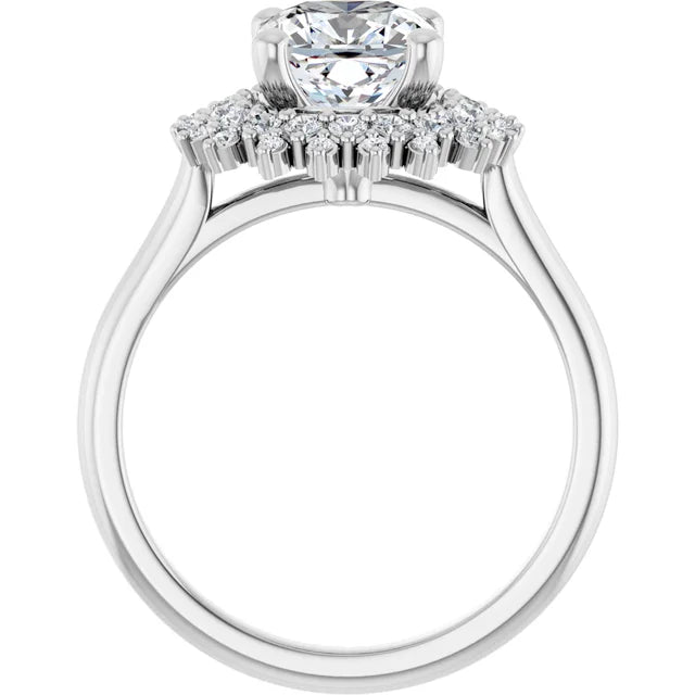 14K White Gold 1.90 CTW Cushion Double Halo Lab Grown Diamond Engagement Ring
