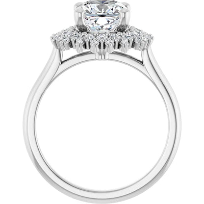 14K White Gold 1.90 CTW Cushion Double Halo Lab Grown Diamond Engagement Ring