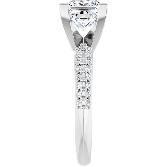 14K White Gold 1.96 CTW Princess Knife-Edge Lab Grown Diamond Engagement Ring-diamondnetjewellery