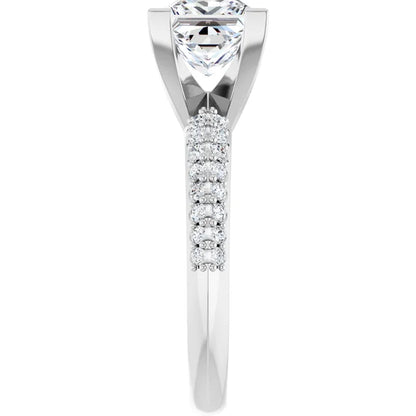 14K White Gold 1.96 CTW Princess Knife-Edge Lab Grown Diamond Engagement Ring-diamondnetjewellery