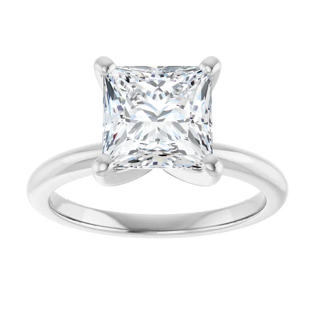 14K White Gold 1.99 CTW Princess Solitaire Lab Grown Diamond Engagement Ring-diamondnetjewellery