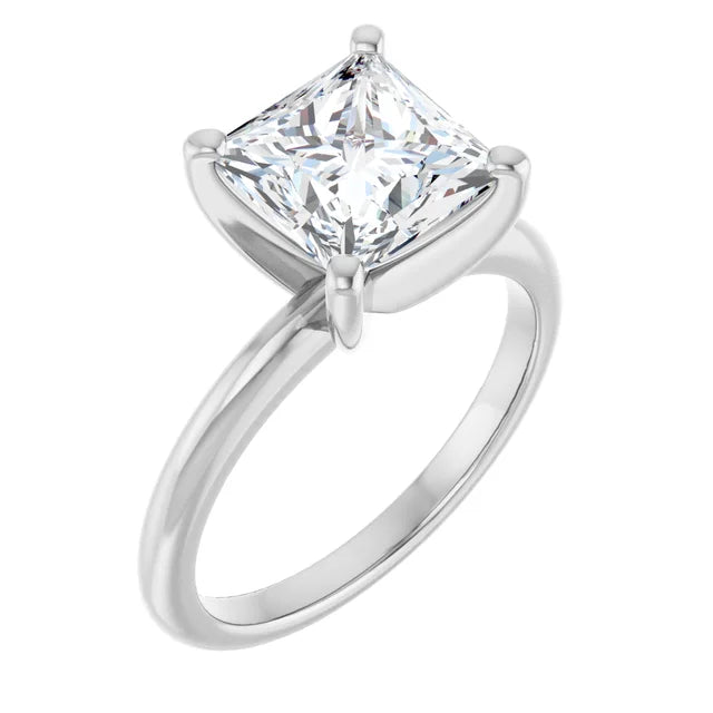 14K White Gold 1.99 CTW Princess Solitaire Lab Grown Diamond Engagement Ring-diamondnetjewellery