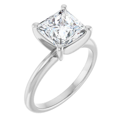 14K White Gold 1.99 CTW Princess Solitaire Lab Grown Diamond Engagement Ring-diamondnetjewellery