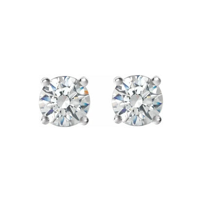 14K White Gold 1 1/4 CTW Round 4-Prong Diamond Stud Earrings