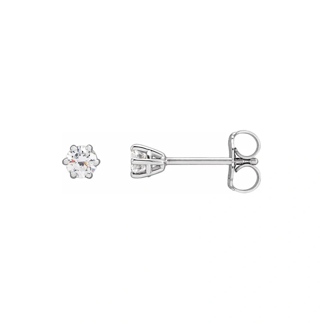 14K White Gold 1 1/4 CTW Round 6-Prong Diamond Stud Earrings