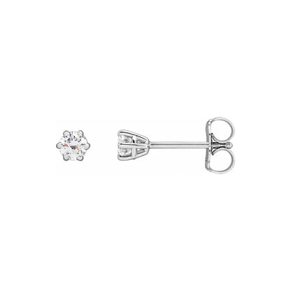 14K White Gold 1 1/4 CTW Round 6-Prong Diamond Stud Earrings