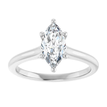 14K White Gold 1.01 CTW Marquise Solitaire Engagement Ring