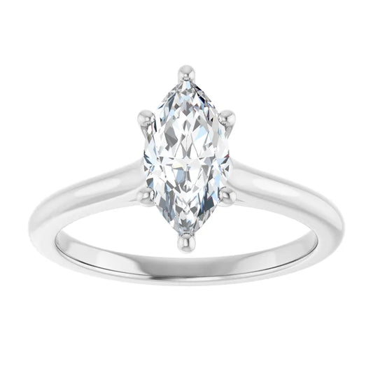14K White Gold 1.01 CTW Marquise Solitaire Engagement Ring