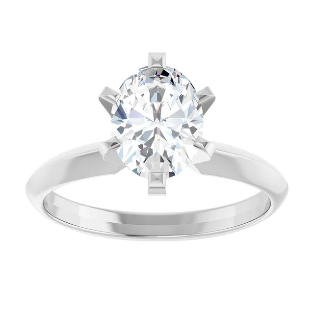 14K White Gold 1.01 CTW Oval Solitaire Diamond Engagement Ring