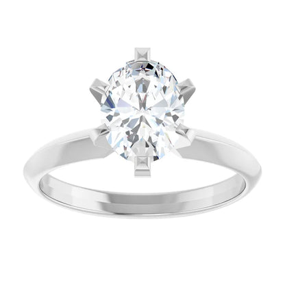14K White Gold 1.01 CTW Oval Solitaire Diamond Engagement Ring