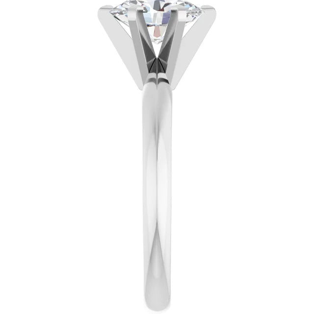 14K White Gold 1.01 CTW Oval Solitaire Diamond Engagement Ring