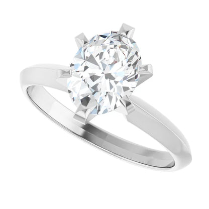 14K White Gold 1.01 CTW Oval Solitaire Diamond Engagement Ring