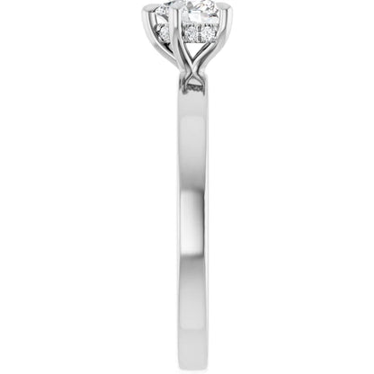 14K White Gold 1/2 CTW Heart Halo Diamond Engagement Ring