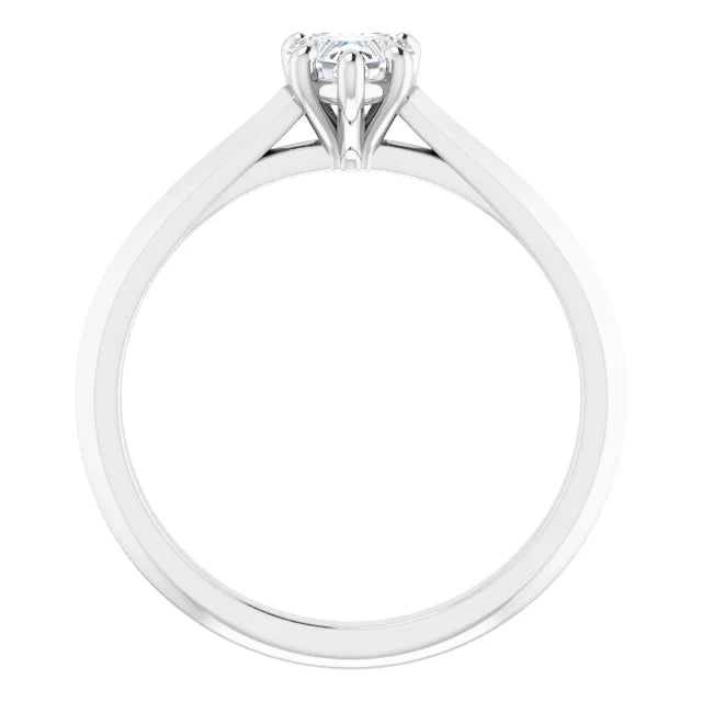 14K White Gold 1/2 CTW Heart Solitaire Diamond Engagement Ring