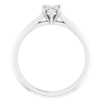 14K White Gold 1/2 CTW Heart Solitaire Diamond Engagement Ring