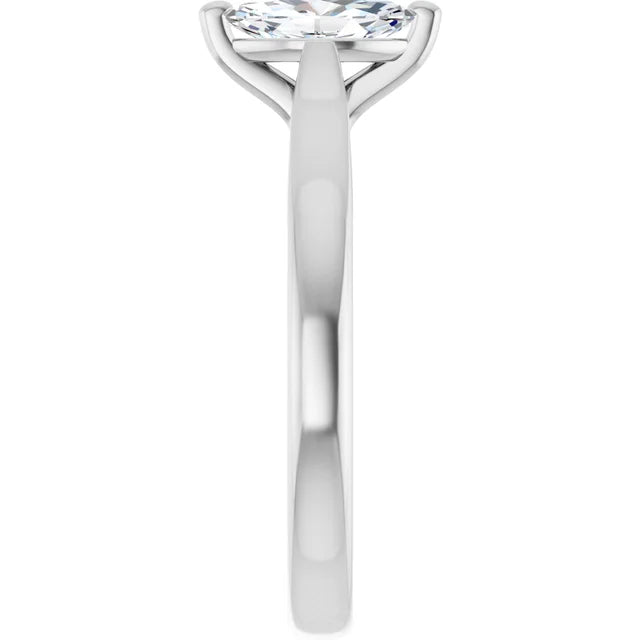 14K White Gold 0.50 CTW Marquise Solitaire Diamond Engagement Ring