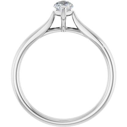 14K White Gold 0.50 CTW Marquise Solitaire Diamond Engagement Ring
