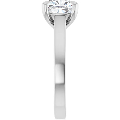 14K White Gold 2.01 CTW Cushion Cut Cathedral Diamond Engagement Ring