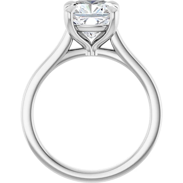 14K White Gold 2.01 CTW Cushion Cut Cathedral Diamond Engagement Ring