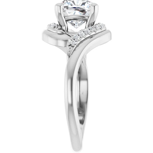 14K White Gold 2.01 CTW Cushion Bypass Pavé Lab Grown Diamond Engagement Ring