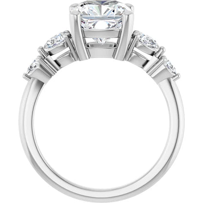 14K White Gold 2.02 CTW Cushion Solitaire Pavé Lab Grown Diamond Engagement Ring