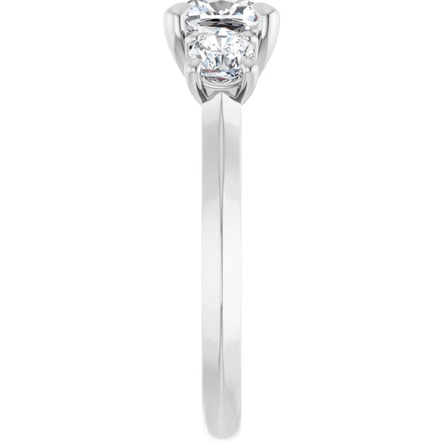 14K White Gold 2.06 CTW Cushion Three-Stone Lab Grown Diamond Engagement Ring