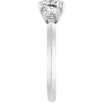 14K White Gold 2.06 CTW Cushion Three-Stone Lab Grown Diamond Engagement Ring