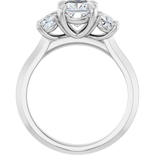 14K White Gold 2.06 CTW Cushion Three-Stone Lab Grown Diamond Engagement Ring