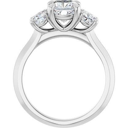 14K White Gold 2.06 CTW Cushion Three-Stone Lab Grown Diamond Engagement Ring