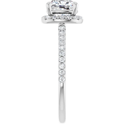 14K White Gold 2.08 CTW Cushion Halo Lab Grown Diamond Engagement Ring-diamondnetjewellery