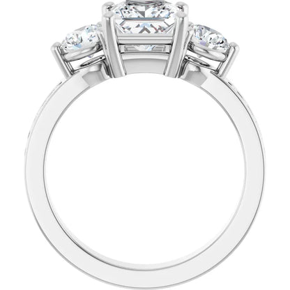 14K White Gold 2.23 CTW Princess Three Stone Channel Lab Grown Diamond Engagement Ring