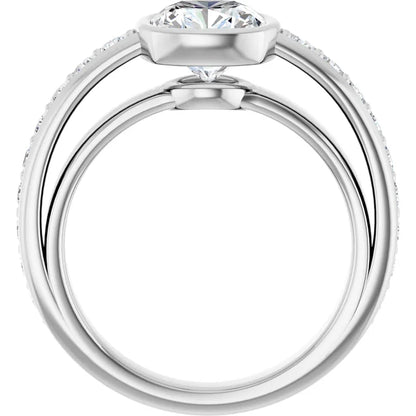 14K White Gold 2.26 CTW Cushion Bezel Lab Grown Diamond Engagement Ring-diamondnetjewellery