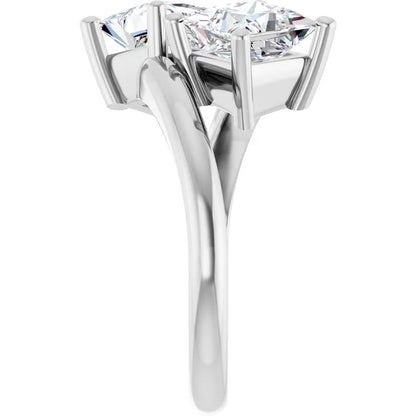 14K White Gold 3.00 CTW Princess Toi et Moi Lab Grown Diamond Engagement Ring