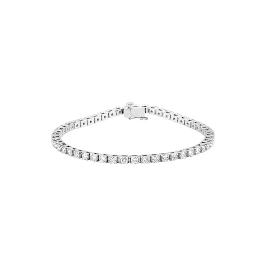 14K White Gold 3.00 CTW Round Diamond Tennis Bracelet