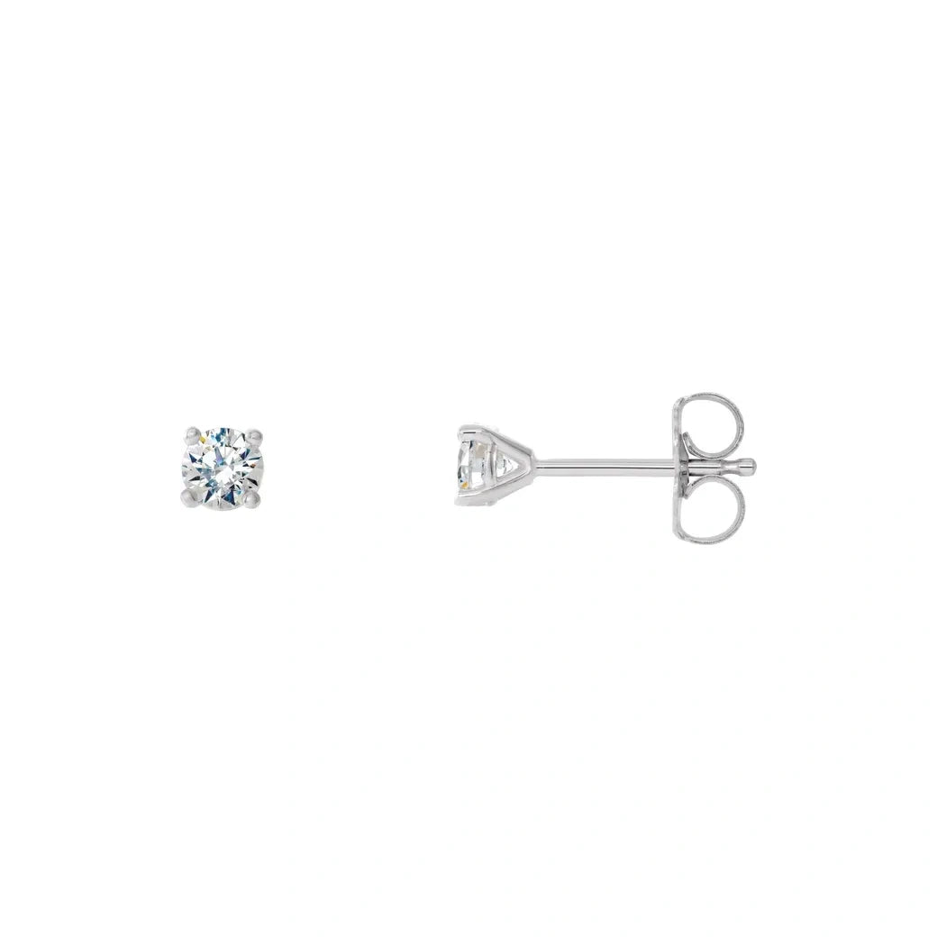 14K White Gold 5/8 CTW Round Brilliant Diamond Stud Earrings
