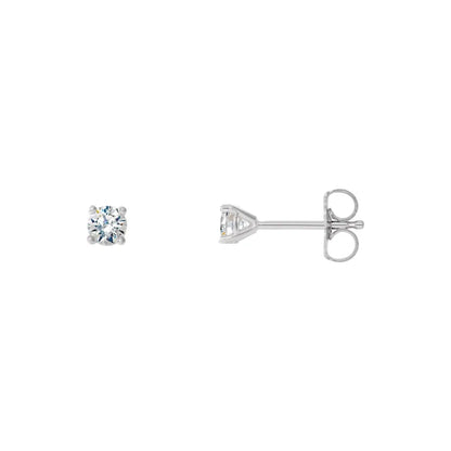 14K White Gold 5/8 CTW Round Brilliant Diamond Stud Earrings