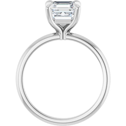 14K White Gold 1.93 CTW Asscher Solitaire Diamond Engagement Ring