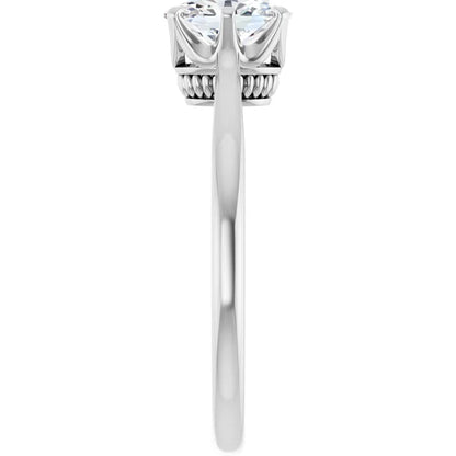 14K White Gold 0.70 CTW Oval Cut Basket Solitaire Diamond Engagement Ring-diamondnetjewellery
