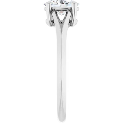 14K White Gold 0.80 CTW Oval Cut Split Shank Solitaire Diamond Engagement Ring-diamondnetjewellery