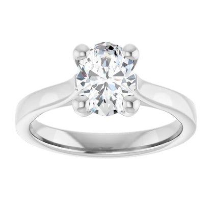 14K White Gold 1.01 CTW Oval Cut Solitaire Diamond Engagement Ring