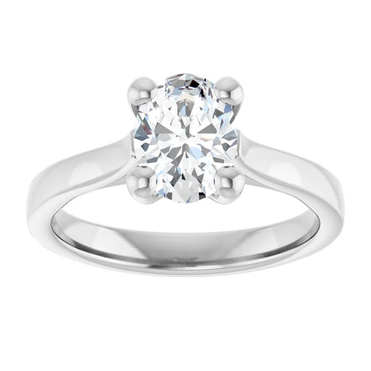 14K White Gold 1.01 CTW Oval Cut Solitaire Diamond Engagement Ring
