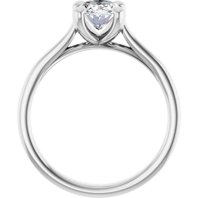 14K White Gold 1.01 CTW Oval Cut Solitaire Diamond Engagement Ring