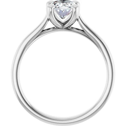 14K White Gold 1.01 CTW Oval Cut Solitaire Diamond Engagement Ring