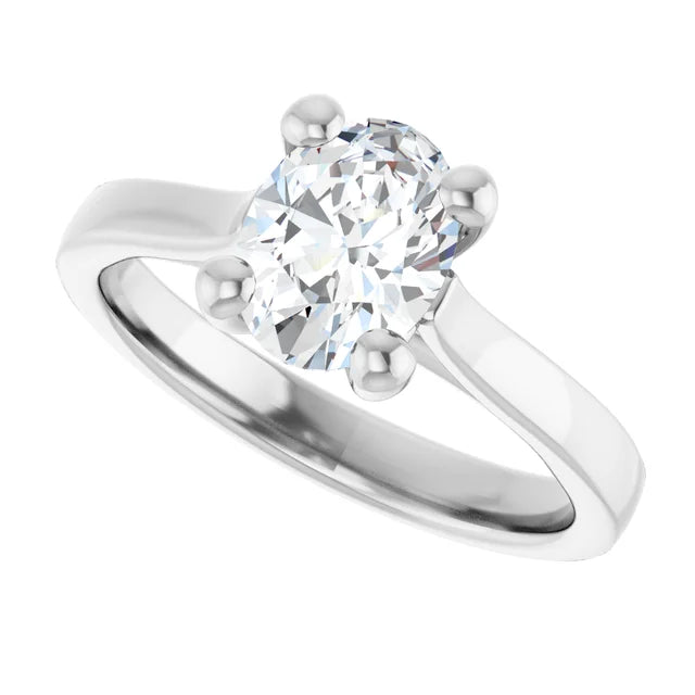 14K White Gold 1.01 CTW Oval Cut Solitaire Diamond Engagement Ring