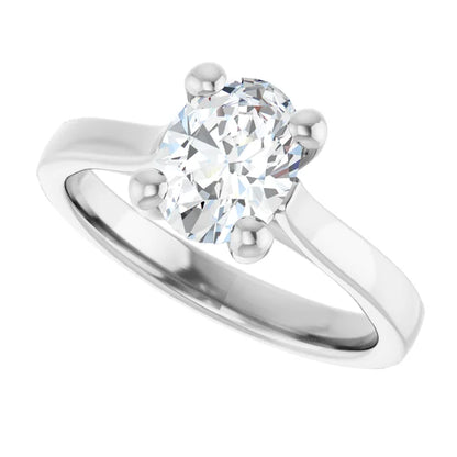14K White Gold 1.01 CTW Oval Cut Solitaire Diamond Engagement Ring