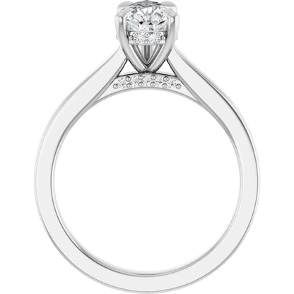 14K White Gold 1.12 CTW Pear Halo Solitaire Diamond Engagement Ring-diamondnetjewellery