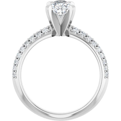 14K White Gold 1.37 CTW Pear Pavé Diamond Engagement Ring-diamondnetjewellery