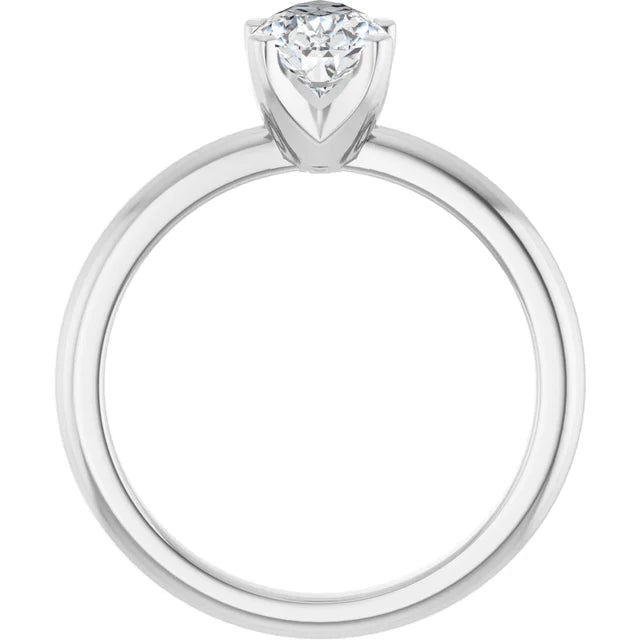 14K White Gold 1.00 CTW Pear Solitaire Diamond Engagement Ring